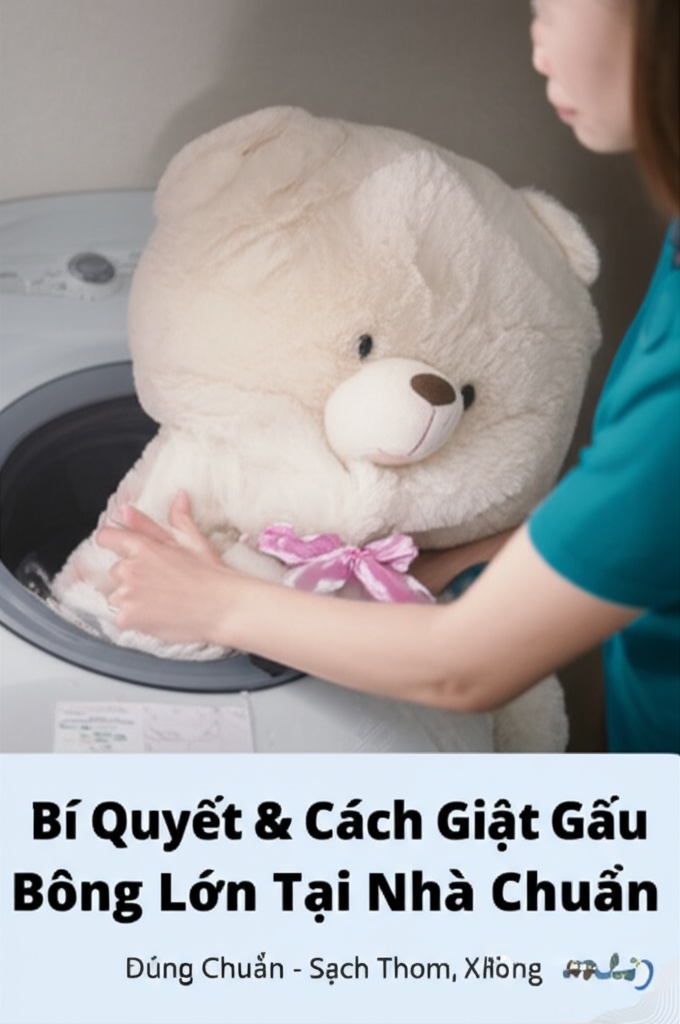 Hình minh họa cho bài viết: Bí Quyết & Cách Giặt Gấu Bông Lớn Tại Nhà Đúng Chuẩn - Sạch Thơm, Không Xẹp Lún