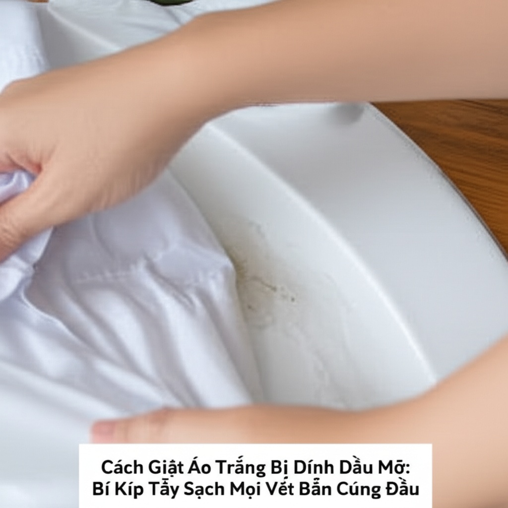 Hình minh họa cho bài viết: Cách Giặt Áo Trắng Bị Dính Dầu Mỡ: Bí Kíp Tẩy Sạch Mọi Vết Bẩn Cứng Đầu