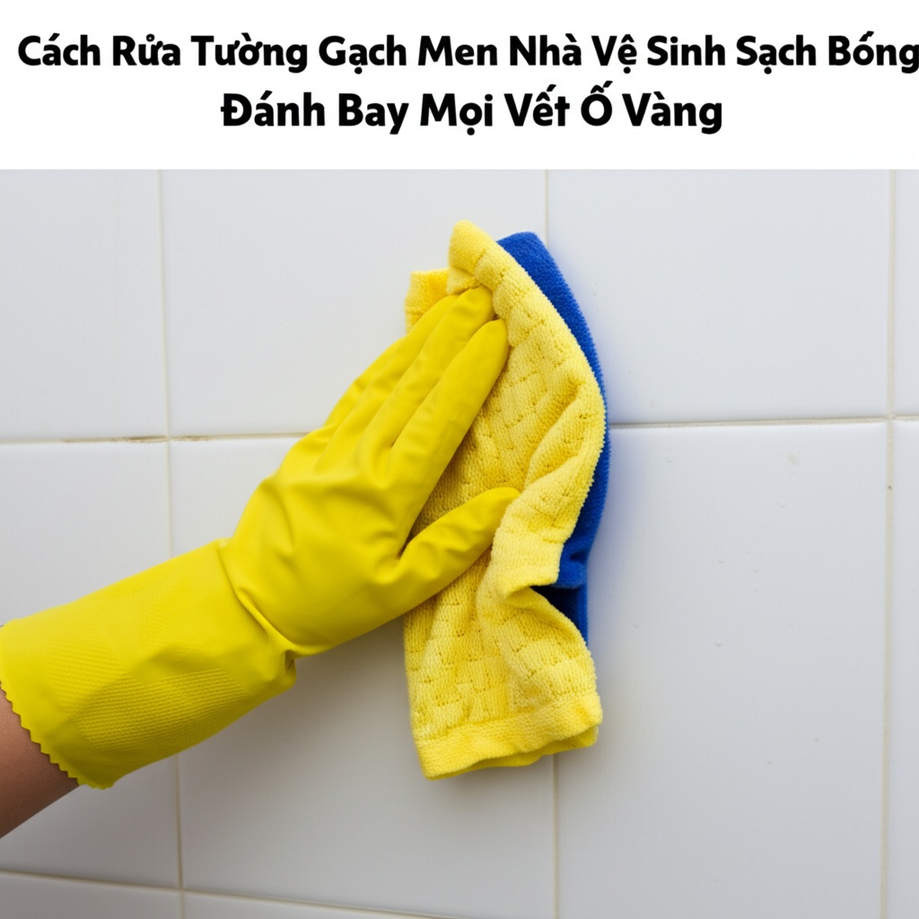 Hình minh họa cho bài viết: Cách Rửa Tường Gạch Men Nhà Vệ Sinh Sạch Bóng, Đánh Bay Mọi Vết Ố Vàng