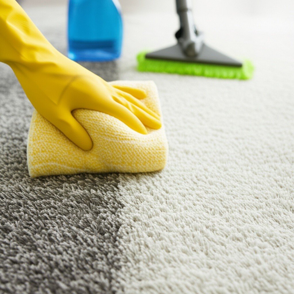 Hình minh họa cho bài viết: Dung Dịch Vệ Sinh Thảm: Bí Quyết Chọn Đúng & Khi Nào Nên Gọi Chuyên Gia?
