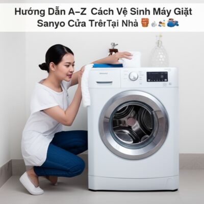 Hướng Dẫn A-Z Cách Vệ Sinh Máy Giặt Sanyo Cửa Trên Tại Nhà Hiệu Quả