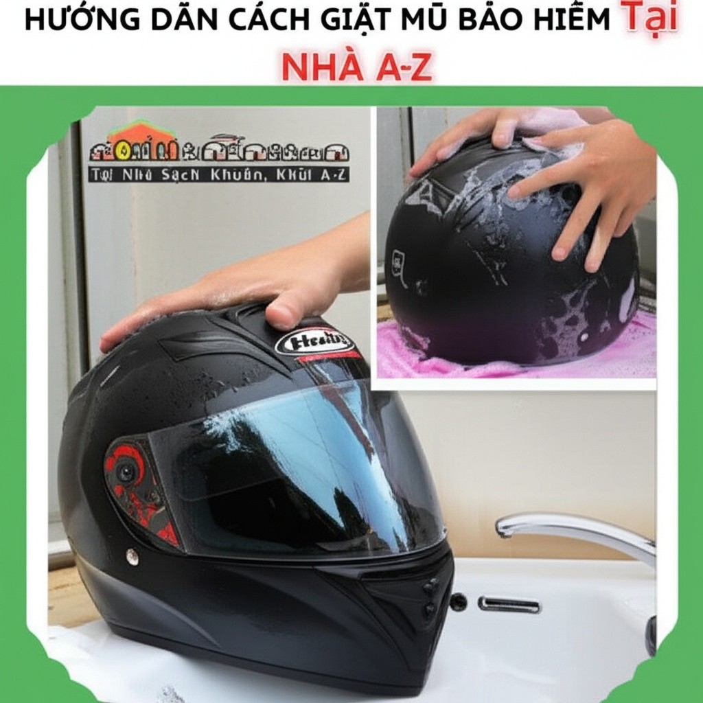 Hình minh họa cho bài viết: Hướng Dẫn Cách Giặt Mũ Bảo Hiểm Tại Nhà Sạch Khuẩn, Khử Mùi A-Z