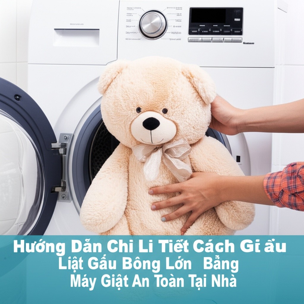 Hình minh họa cho bài viết: Hướng Dẫn Chi Tiết Cách Giặt Gấu Bông Lớn Bằng Máy Giặt An Toàn Tại Nhà