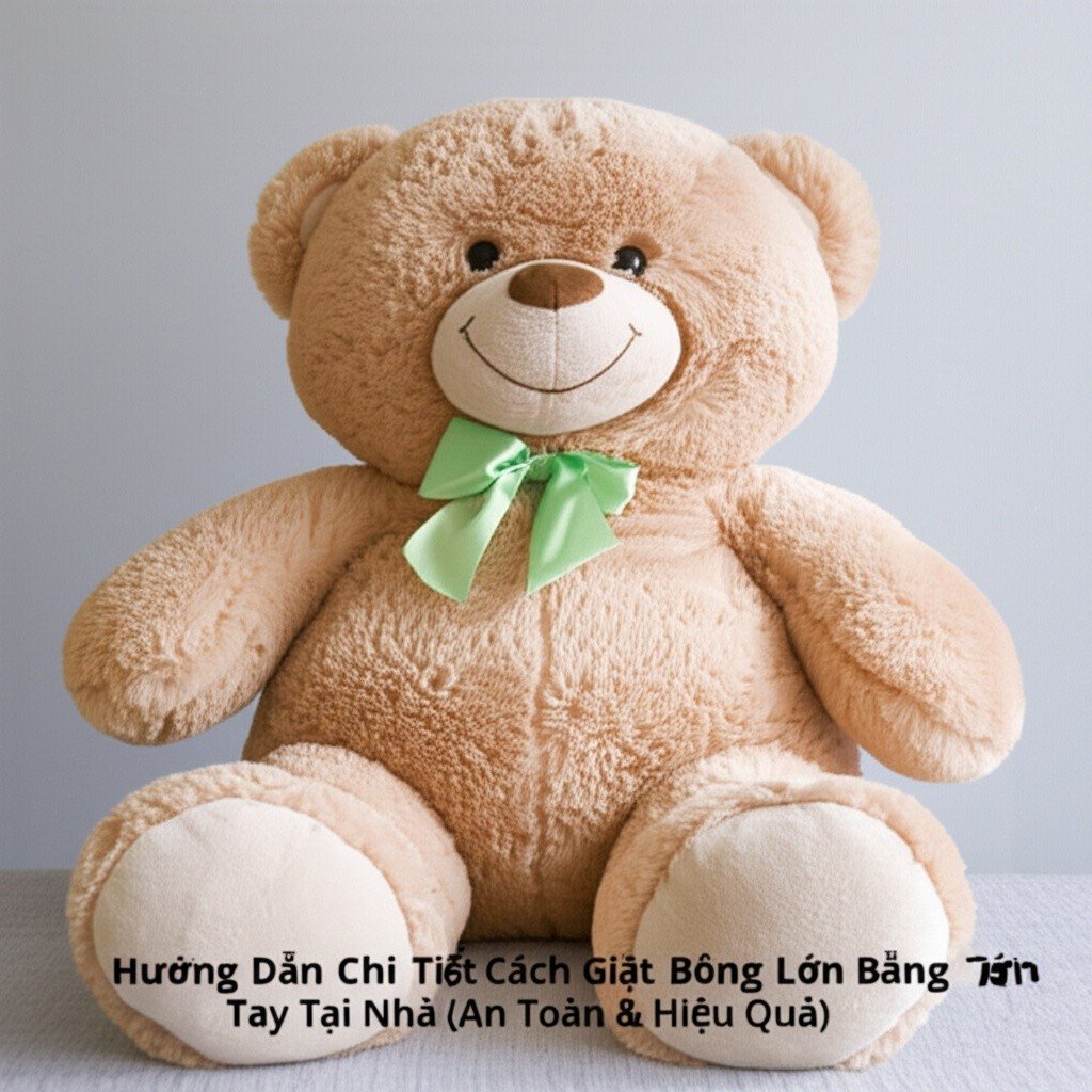 Hình minh họa cho bài viết: Hướng Dẫn Chi Tiết Cách Giặt Gấu Bông Lớn Bằng Tay Tại Nhà (An Toàn & Hiệu Quả)