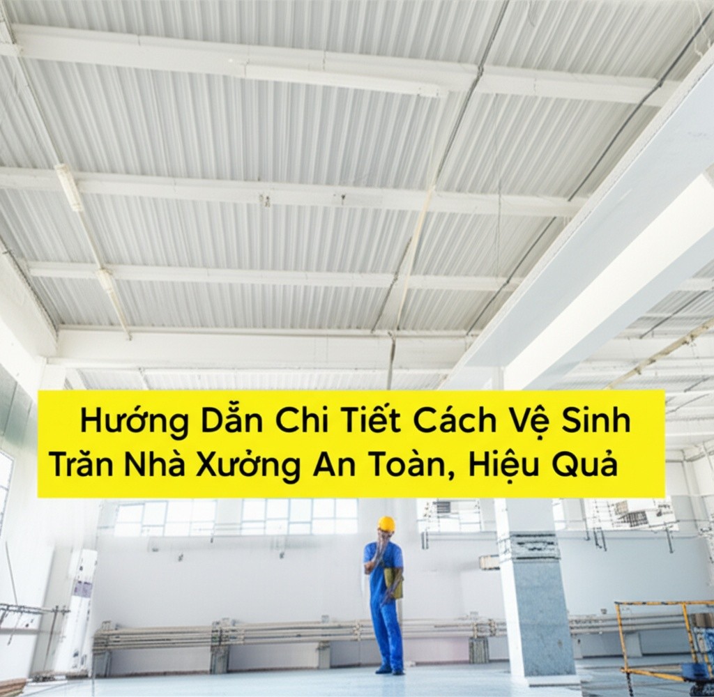 Hình minh họa cho bài viết: Hướng Dẫn Chi Tiết Cách Vệ Sinh Trần Nhà Xưởng An Toàn, Hiệu Quả