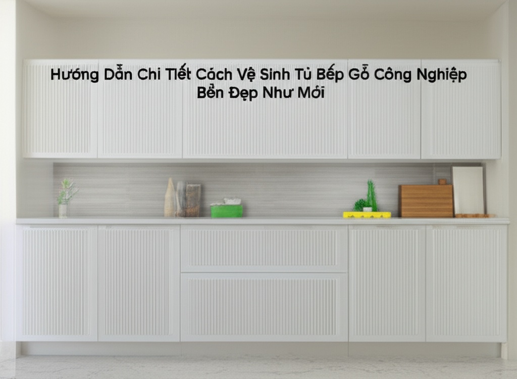 Hình minh họa cho bài viết: Hướng Dẫn Chi Tiết Cách Vệ Sinh Tủ Bếp Gỗ Công Nghiệp Bền Đẹp Như Mới
